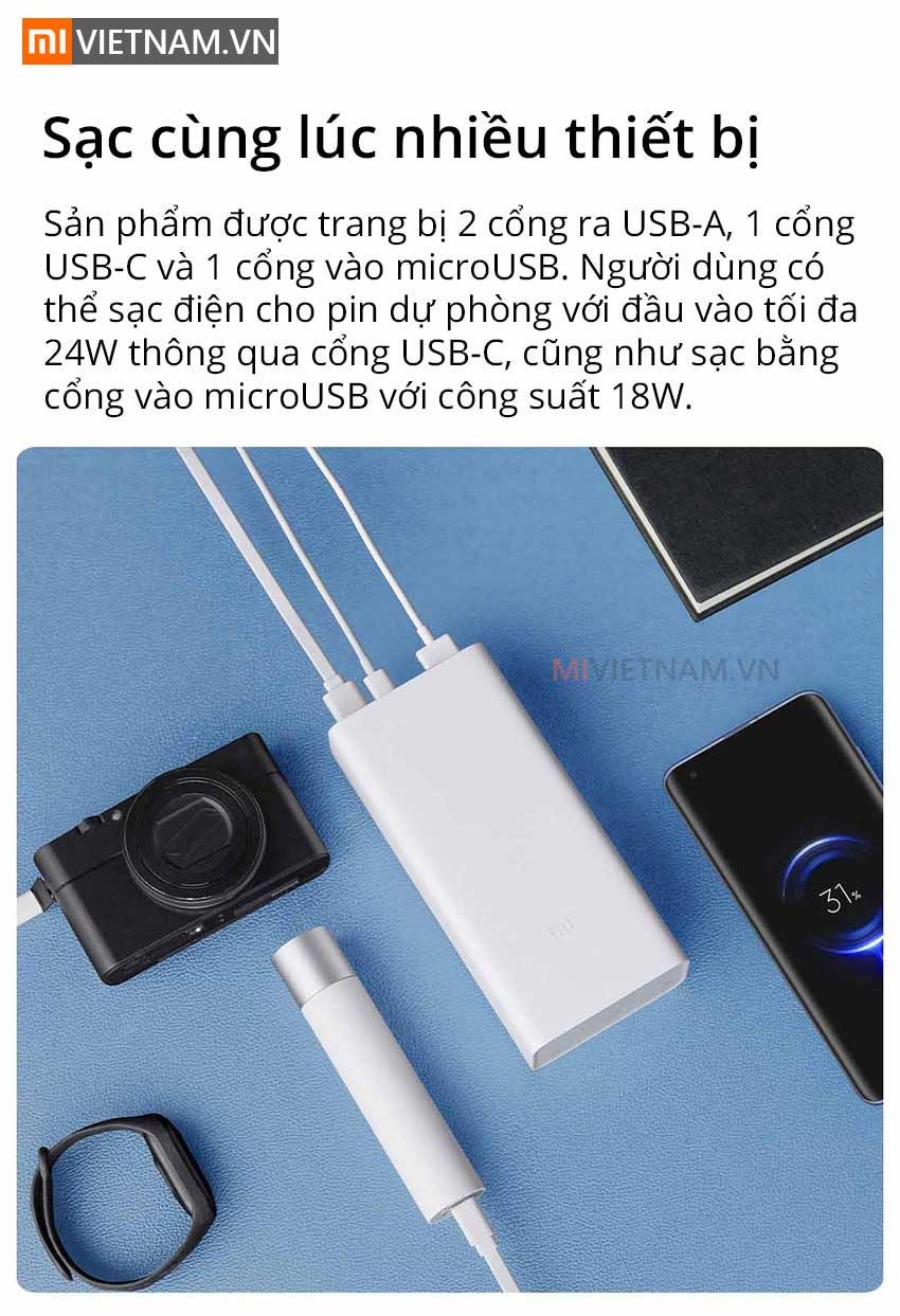 Sạc Dự Phòng 30000 mAh Xiaomi Mi Powerbank 3