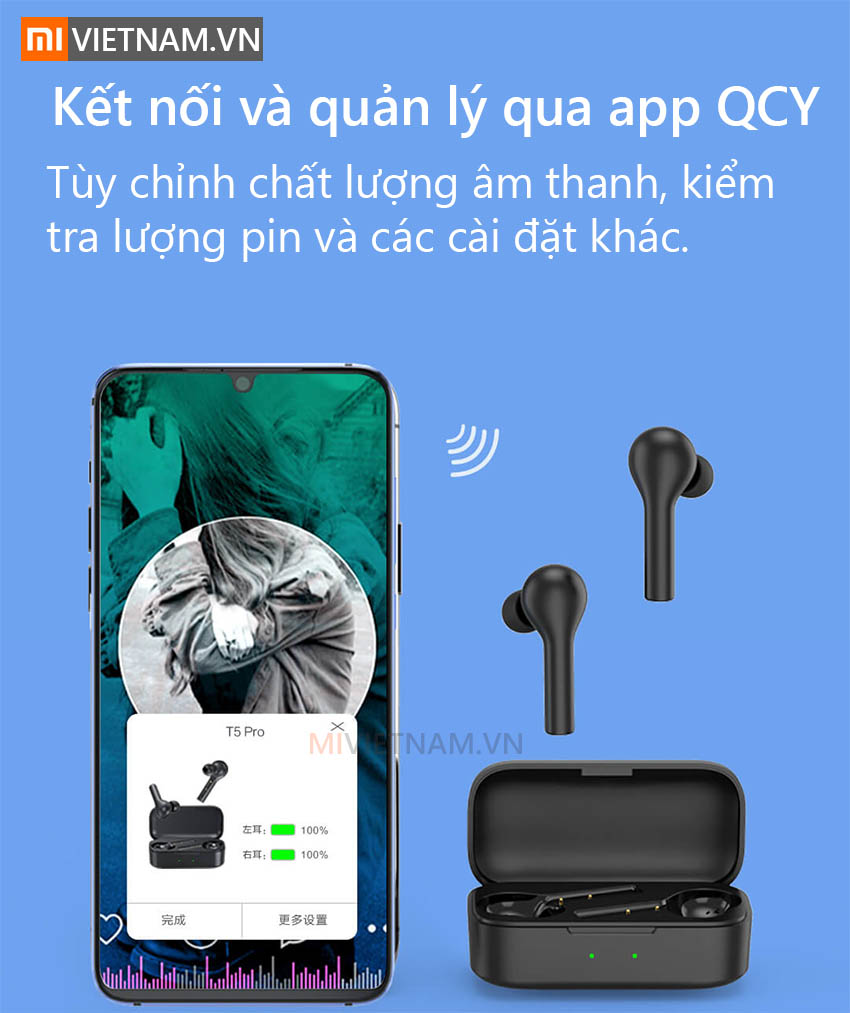 Tai nghe Bluetooth True Wireless QCY T5 Pro