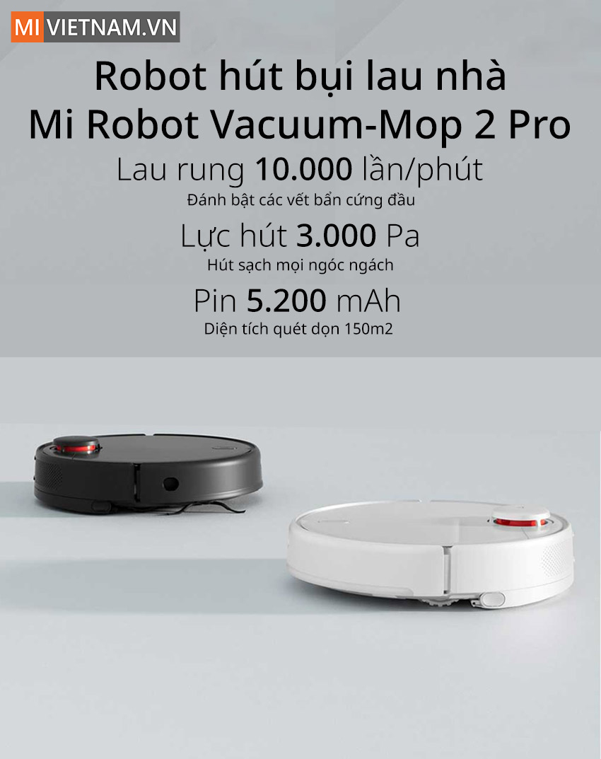 Robot hút bụi lau nhà Mi Robot Vacuum-Mop 2 Pro