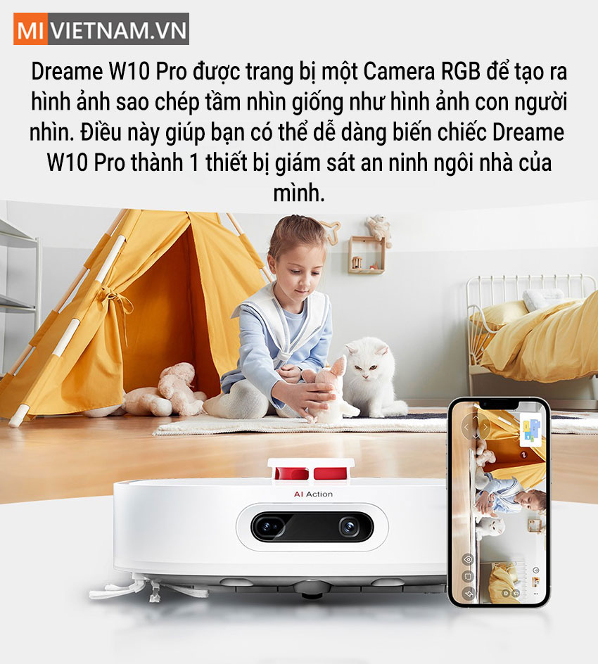 Camera RGB Robot Hút Bụi Lau Nhà Dreame Bot W10 Pro