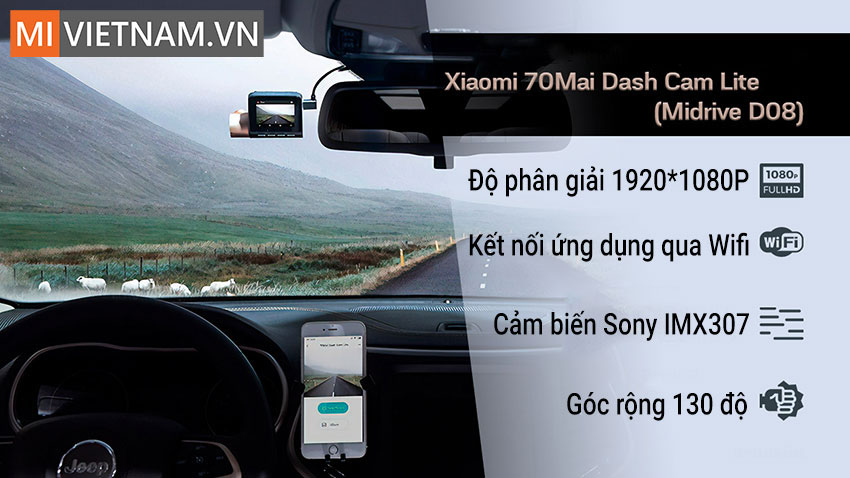 Camera Hành Trình 70mai Dash Cam Lite (Midrive D08) - Bản Quốc Tế