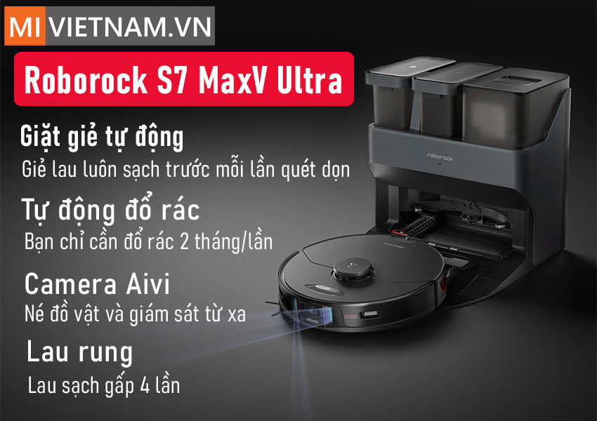 Robot Hút Bụi Lau Nhà Roborock S7 MaxV Ultra
