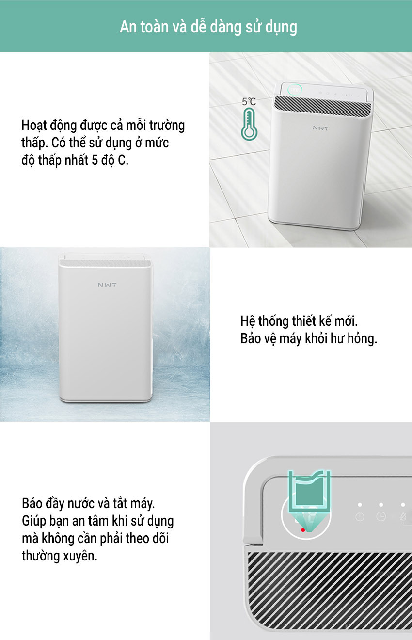 Máy hút ẩm không khí thông minh NEW WIDETECH 12L