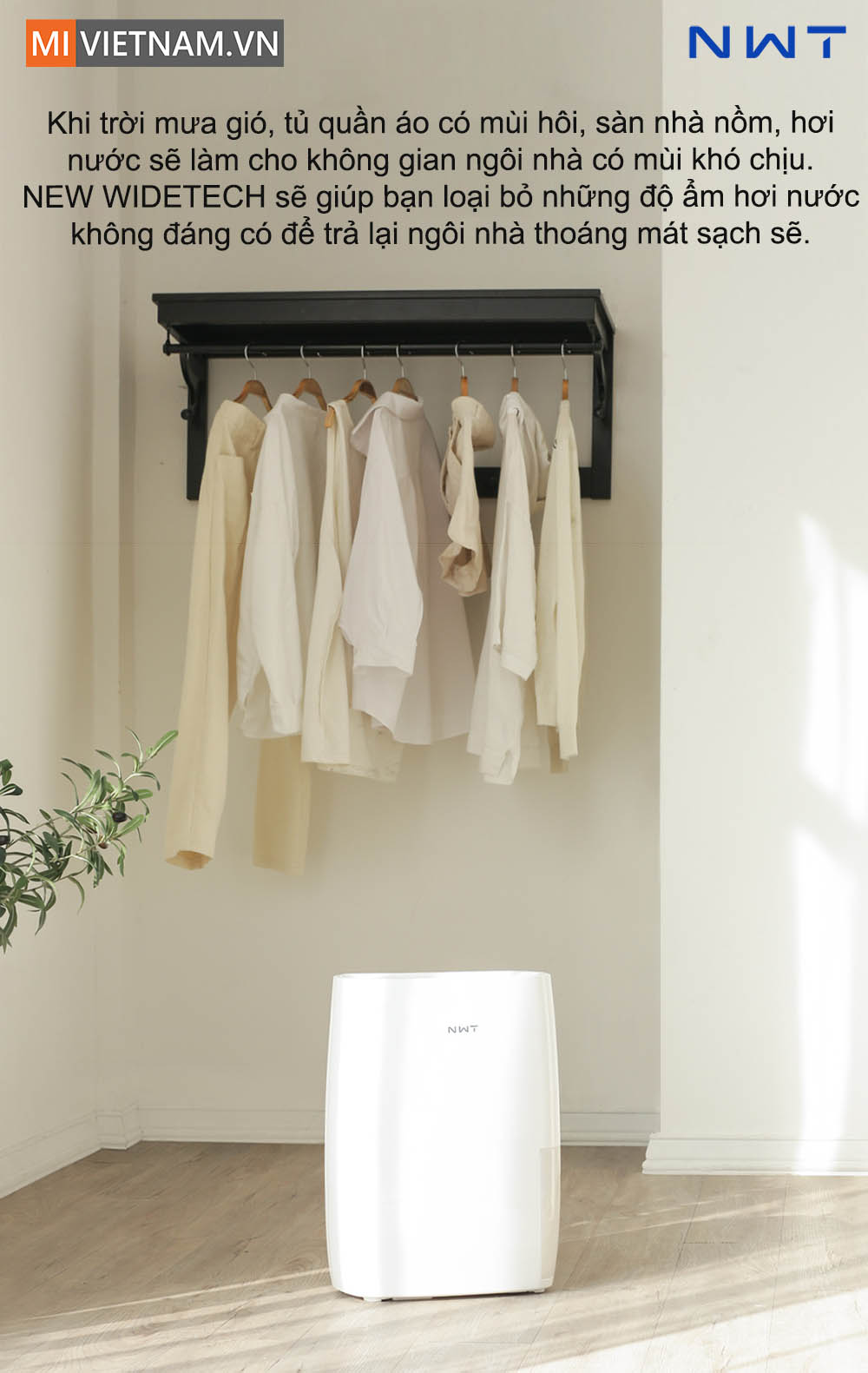 Máy hút ẩm không khí thông minh NEW WIDETECH 18L