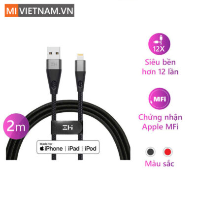 Dây Cáp ZMI AL886 Lightning Chuẩn MFi Dài 2m