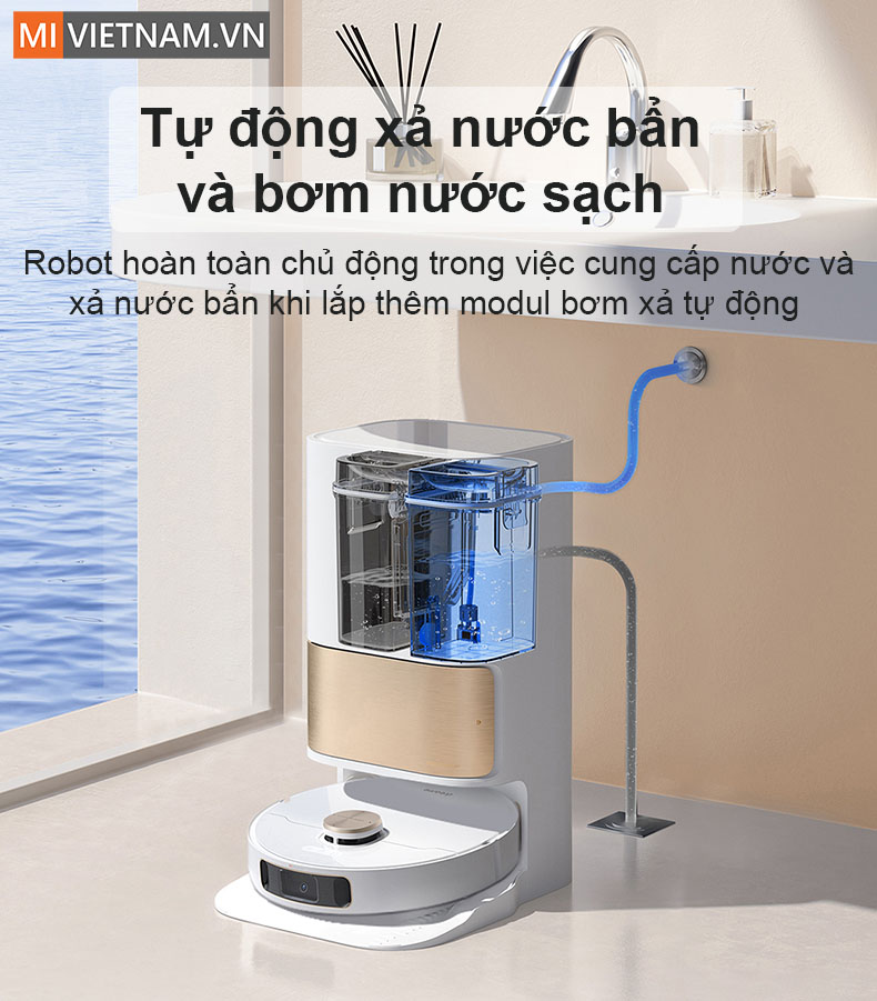  robot hoàn toàn chủ động trong việc cung cấp nước và xả nước bẩn