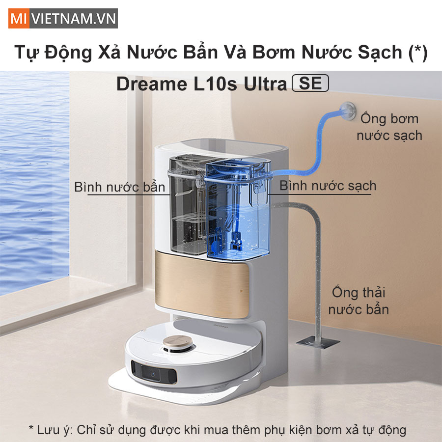 Dreame l10s Ultra SE bơm xả nước tự động