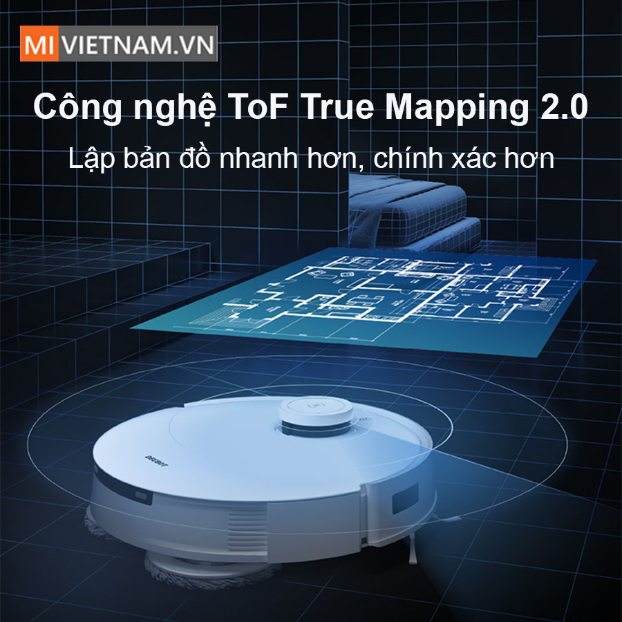 Deebot T10 Omni lập bản đồ nhanh, chính xác với công nghệ ToF True Mapping 2.0