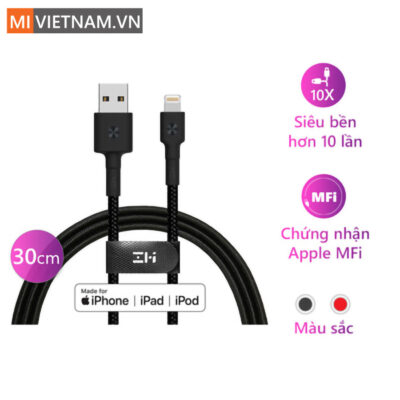 Dây Cáp ZMI AL823 Lightning Chuẩn MFi Dài 30cm