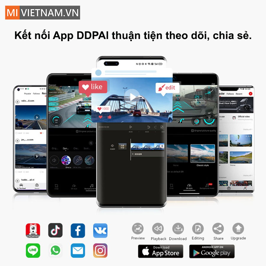 Kết nối app DDPAI dễ dàng, Wifi tốc độ cao