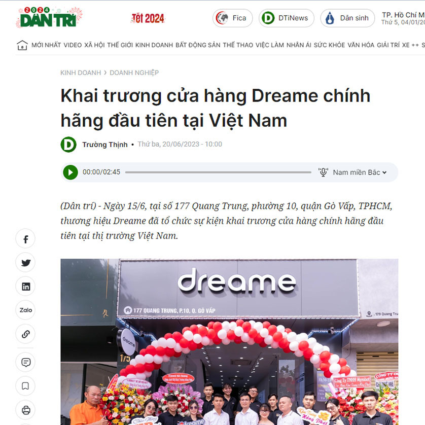 Báo Dân Trí nói về Mi Việt Nam