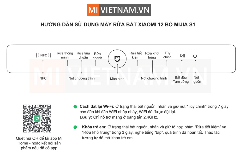 máy rửa bát Xiaomi 12 bộ Mijia S1