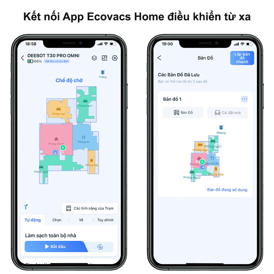 Kết nối App Ecovacs Home điều khiển từ xa
