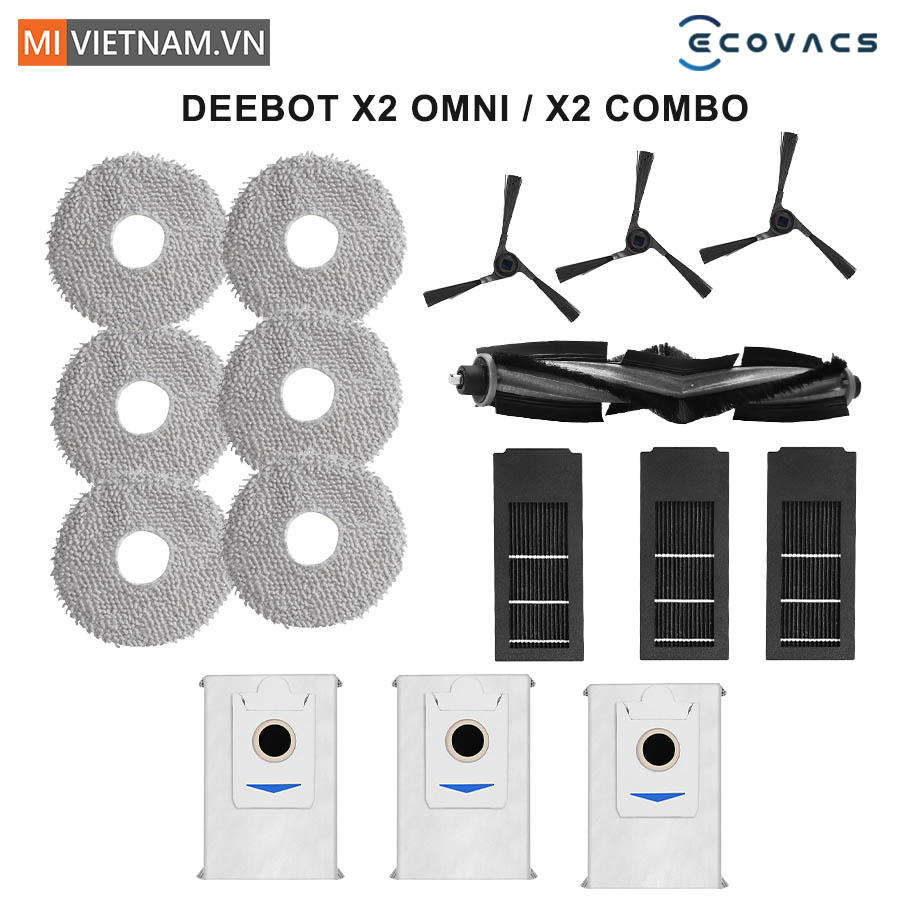 Bộ phụ kiện thay thế dành cho Robot Ecovacs Deebot X2 Omni / X2 Combo