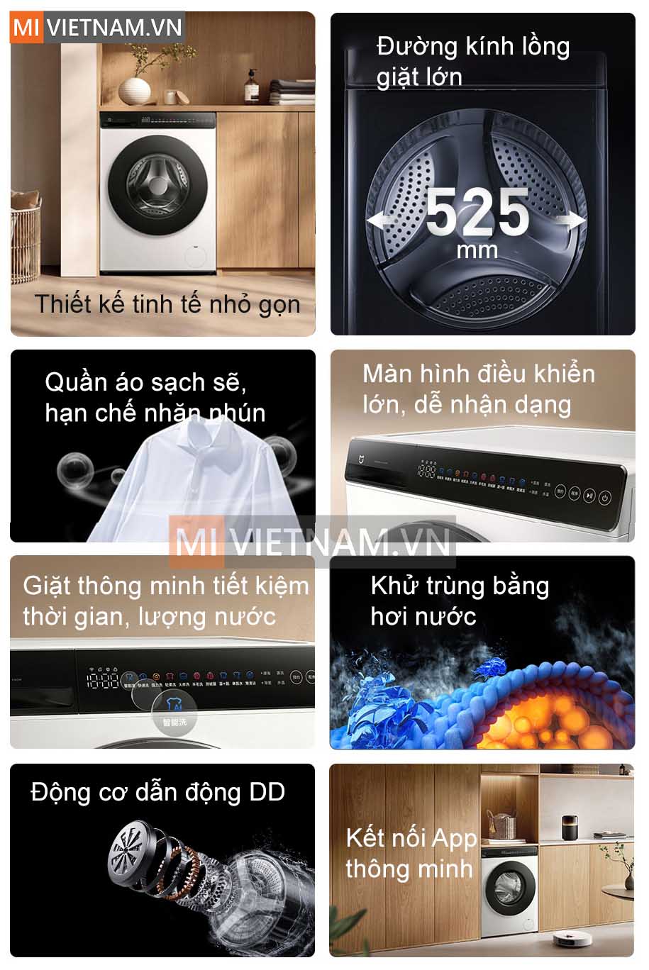 Ưu điểm nổi bật của máy giặt Xiaomi Mijia MJ106