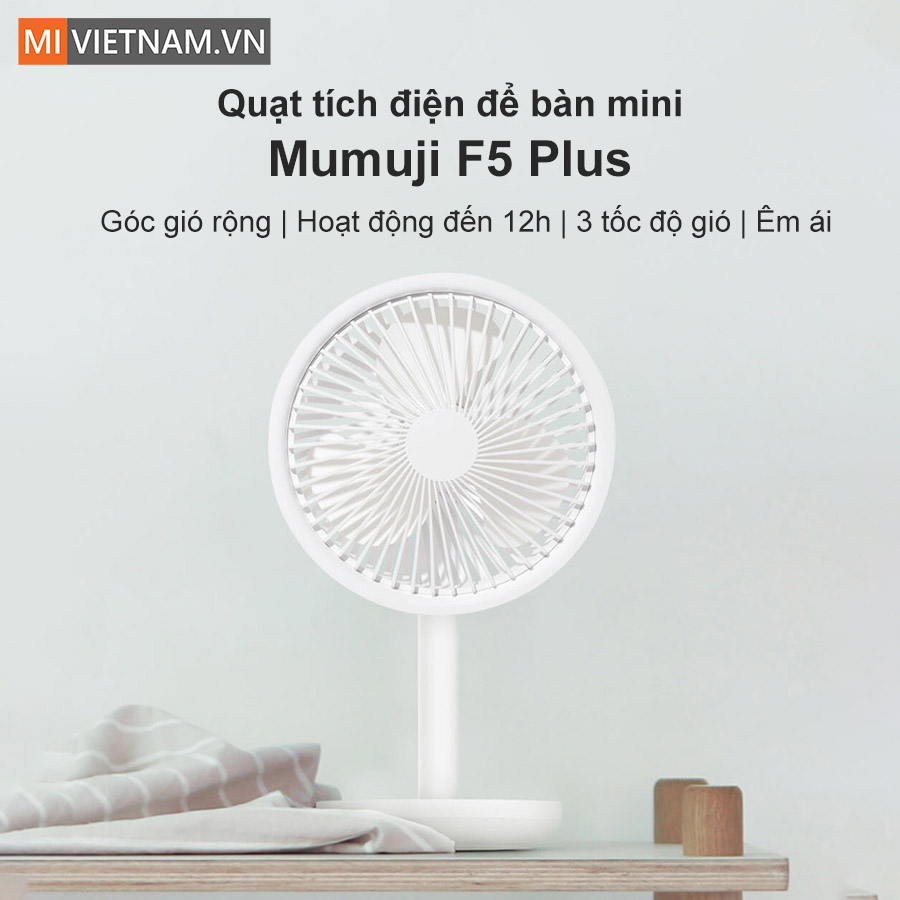Quạt tích điện để bàn Mumuji F5 Plus