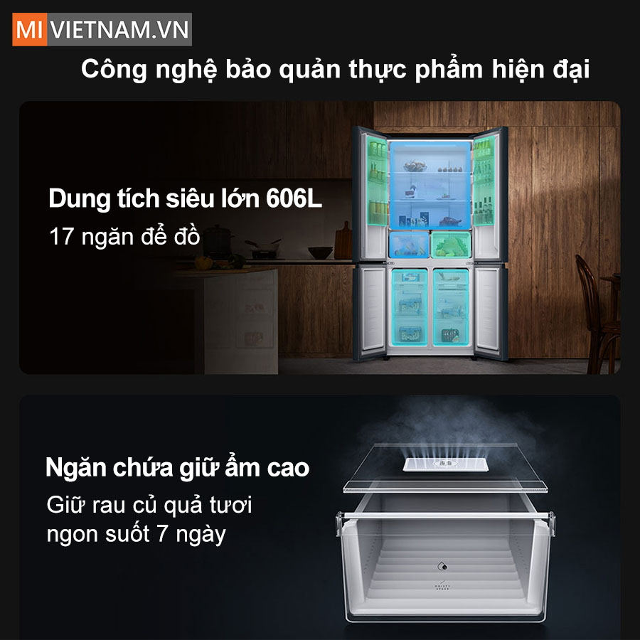 Ưu điểm của tủ lạnh Xiaomi Mijia 606L 4 cánh