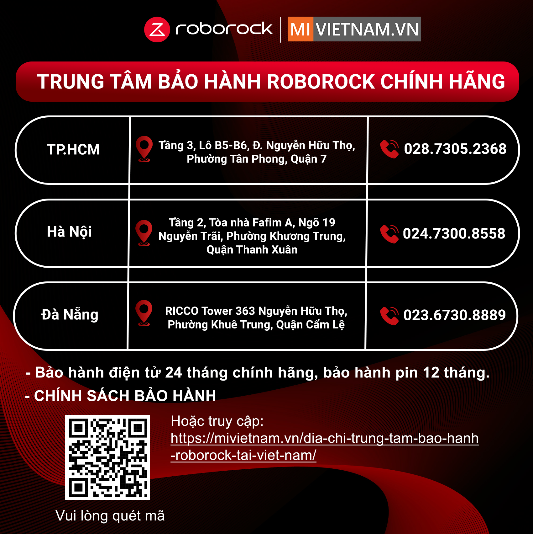 Trung tâm bảo hành Roborock tại Việt Nam