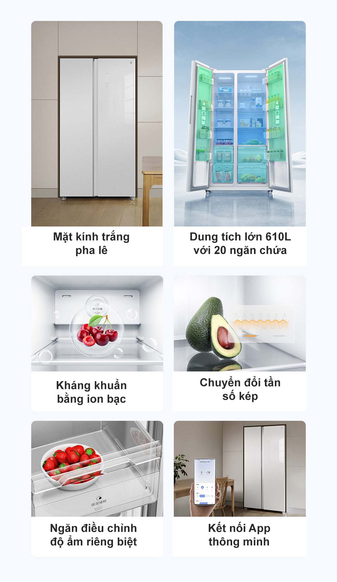 Ưu điểm nổi bật của tủ lạnh Xiaomi Mijia 610L 2 cánh