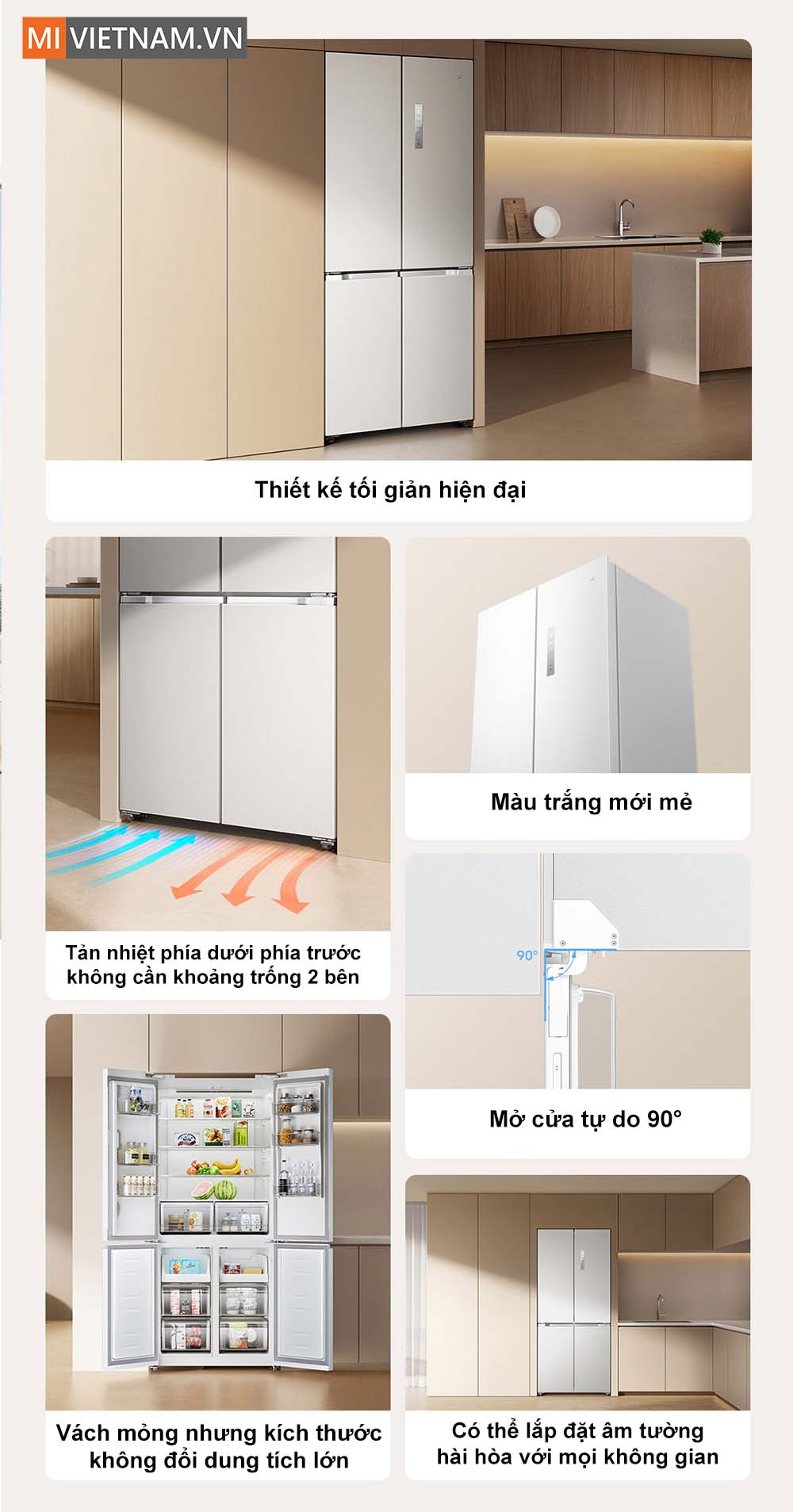 Ưu điểm nổi bật của tủ lạnh Xiaomi Mijia 521L 4 cánh