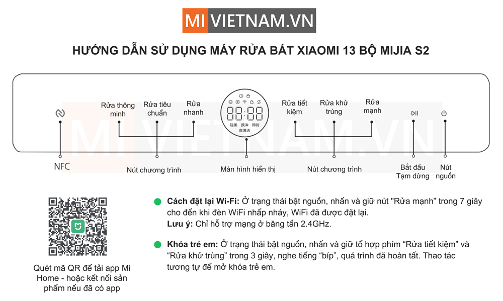 Máy rửa bát, rửa chén Xiaomi 13 bộ Mijia S2