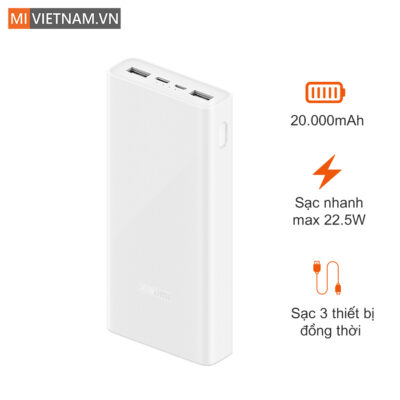 Pin Sạc Dự Phòng Xiaomi 20000mAh Sạc Nhanh 22.5W PLM18ZM