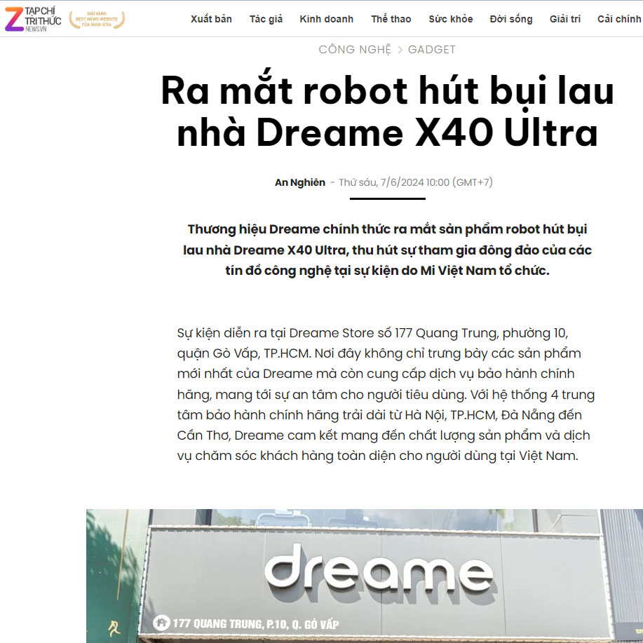 Ra mắt robot hút bụi lau nhà Dreame X40 Ultra