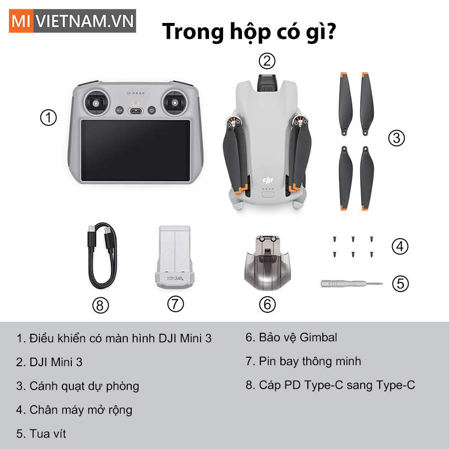 Bộ DJI RC (điều khiển từ xa có màn hình)