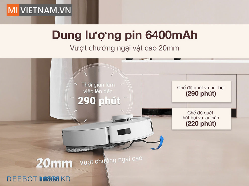 Dung lượng pin 6.400mAh cho khả năng hoạt động bền bỉ