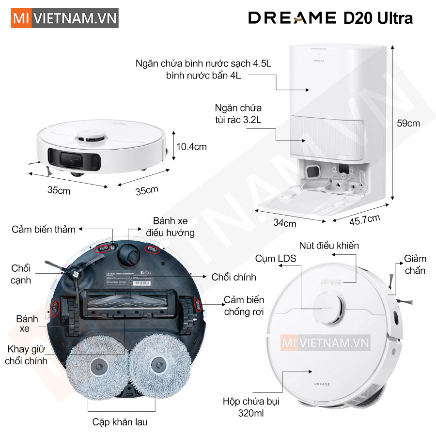 Robot hút bụi lau nhà Dreame D20 Ultra - Bản Quốc Tế 12 Dreame D20 Ultra