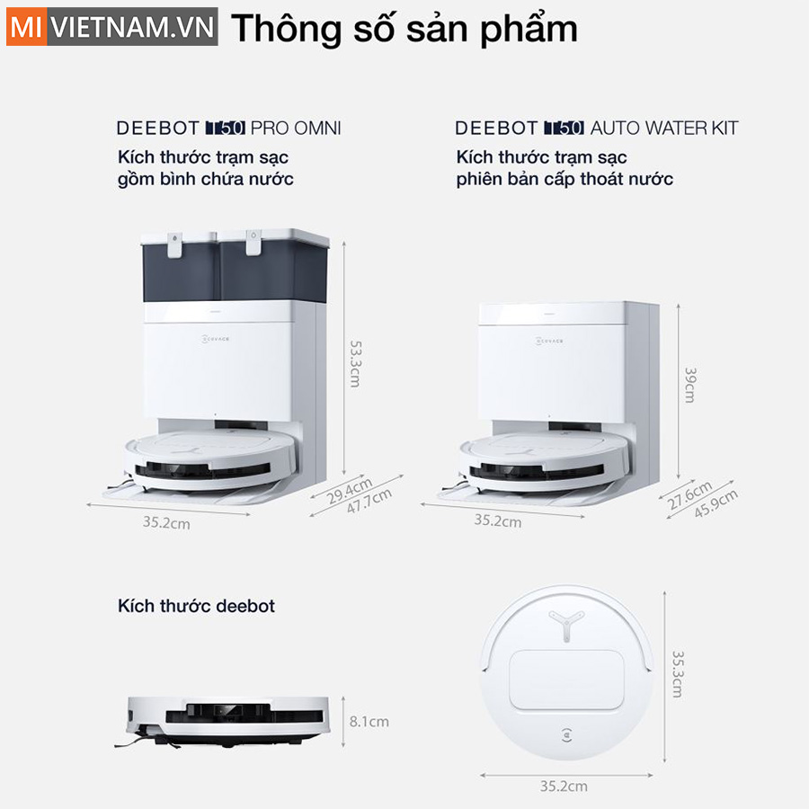Robot hút bụi lau nhà Ecovacs Deebot T50 Pro Omni 2025 - Bản Quốc Tế 26 Ecovacs T50 Pro Omni