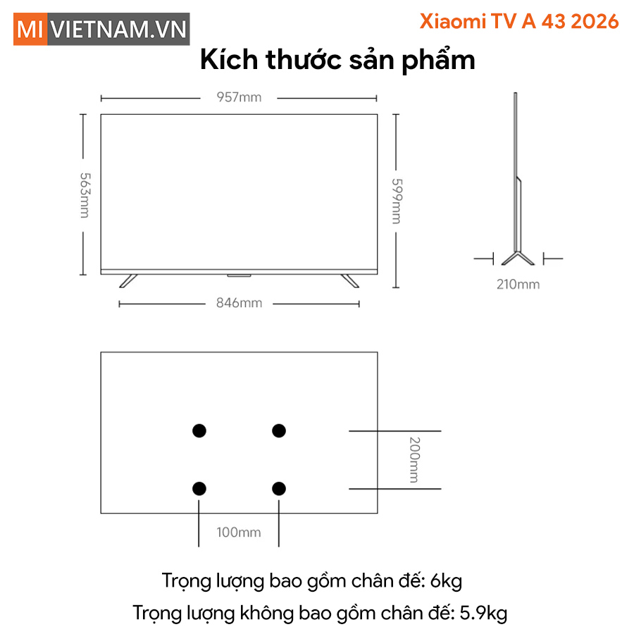 Tivi Xiaomi 43 inch A Google TV 2026 - Bản Quốc Tế 16 Tivi Xiaomi 43 inch A Google TV 2026