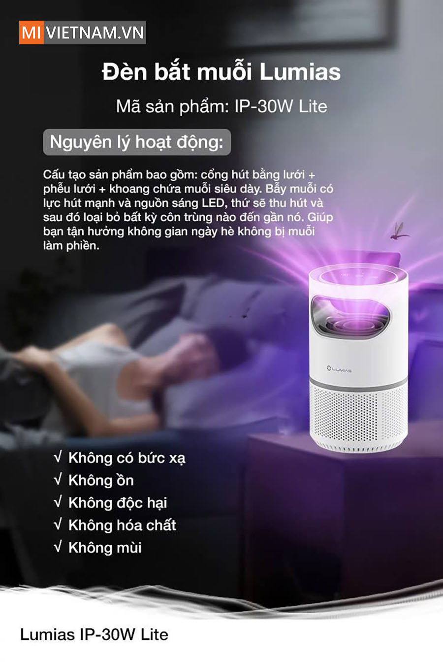 đèn bắt muỗi Lumias IP-30W Lite