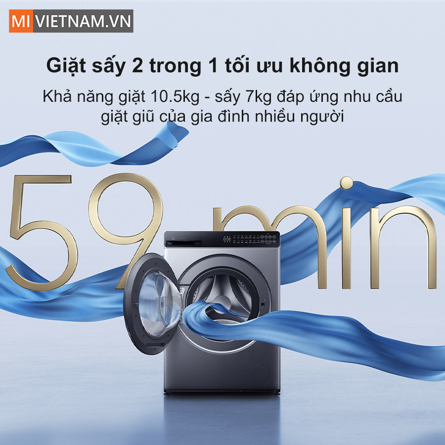 Máy giặt sấy cửa trước Xiaomi Mijia Giặt 10.5kg, Sấy 7kg - Bản Quốc Tế 3 Xiaomi Mijia Front Load Washer Dryer