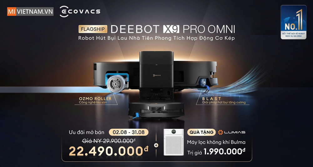 Mở Bán Ecovacs Deebot X9 Pro Omni