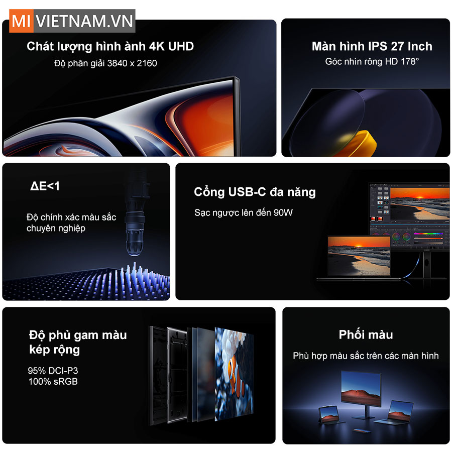 Màn hình máy tính Xiaomi A27Ui 27 inch 4K - Hàng Chính Hãng 5 màn hình máy tính Xiaomi A27Ui