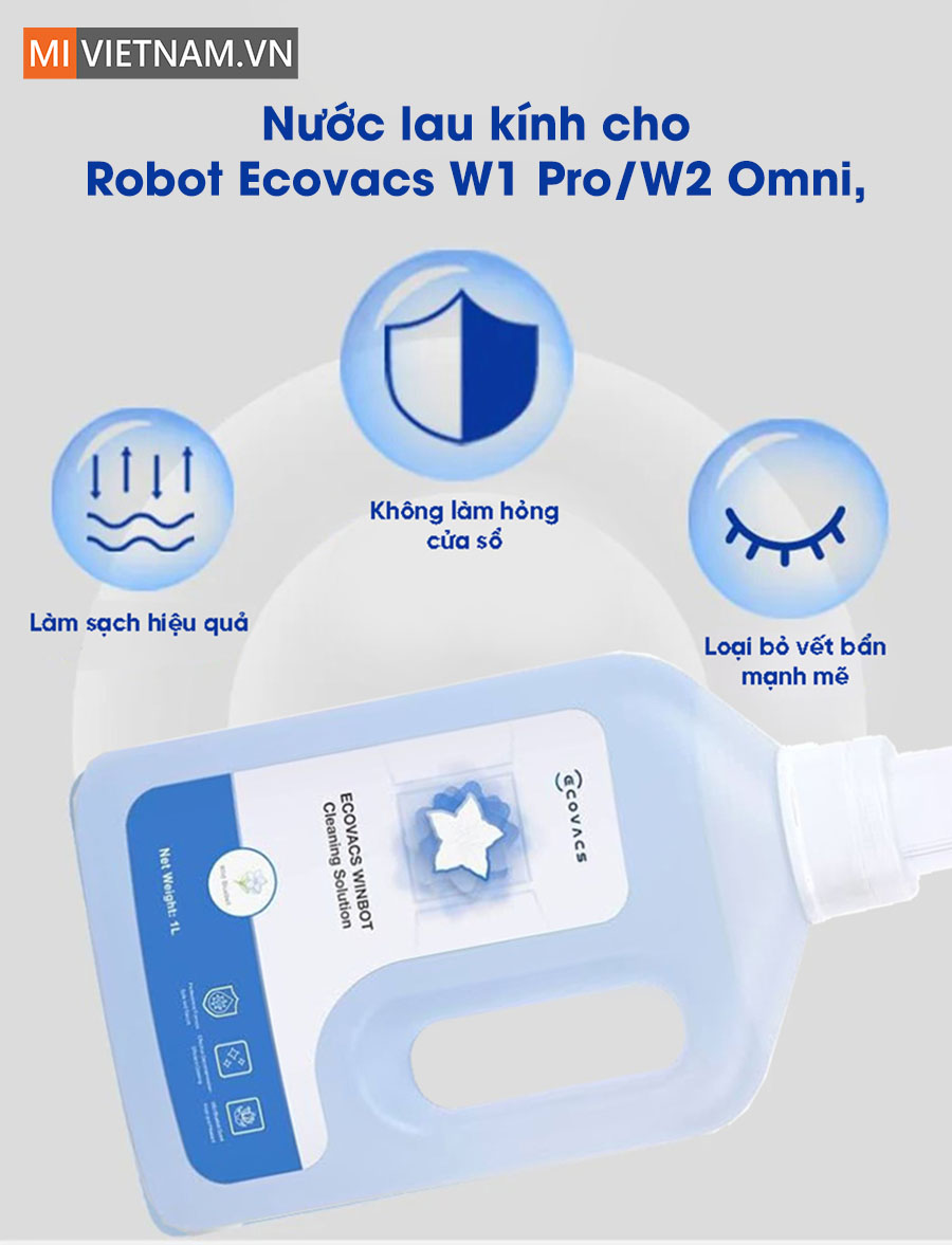 Nước lau kính cho Robot Ecovacs W1 Pro/W2 Omni