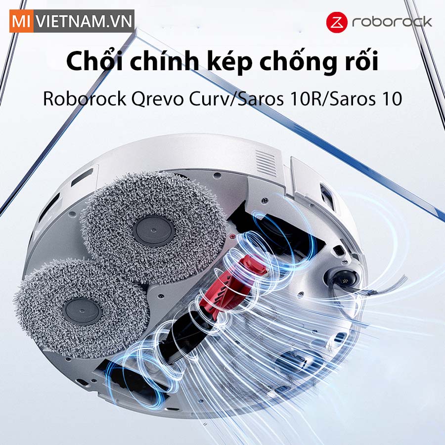Bộ chổi chính dùng cho robot hút bụi Roborock Qrevo Curv / Saros 10R / Saros 10