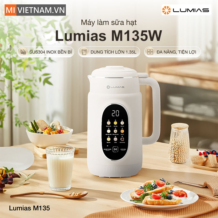 Máy làm sữa hạt 1.35L Lumias M135W - Hàng Chính Hãng 2 Lumias M135W