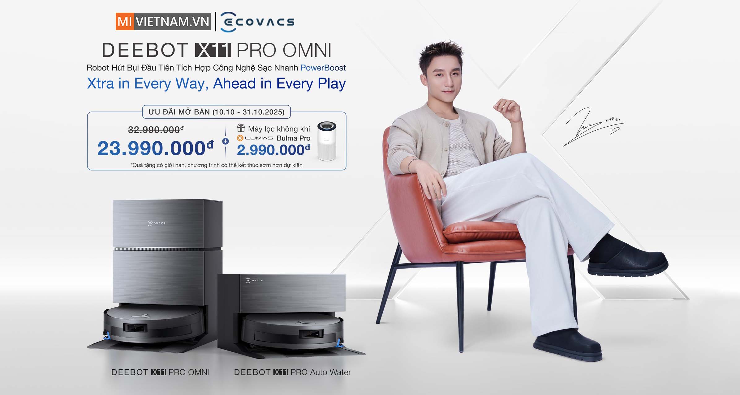 Robot hút bụi lau nhà Ecovacs Deebot X11 Pro Omni - Bản Quốc Tế 4 Mở Bán Ecovacs Deebot X11 Pro Omni