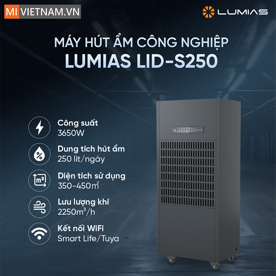 máy hút ẩm công nghiệp Lumias LID-S250