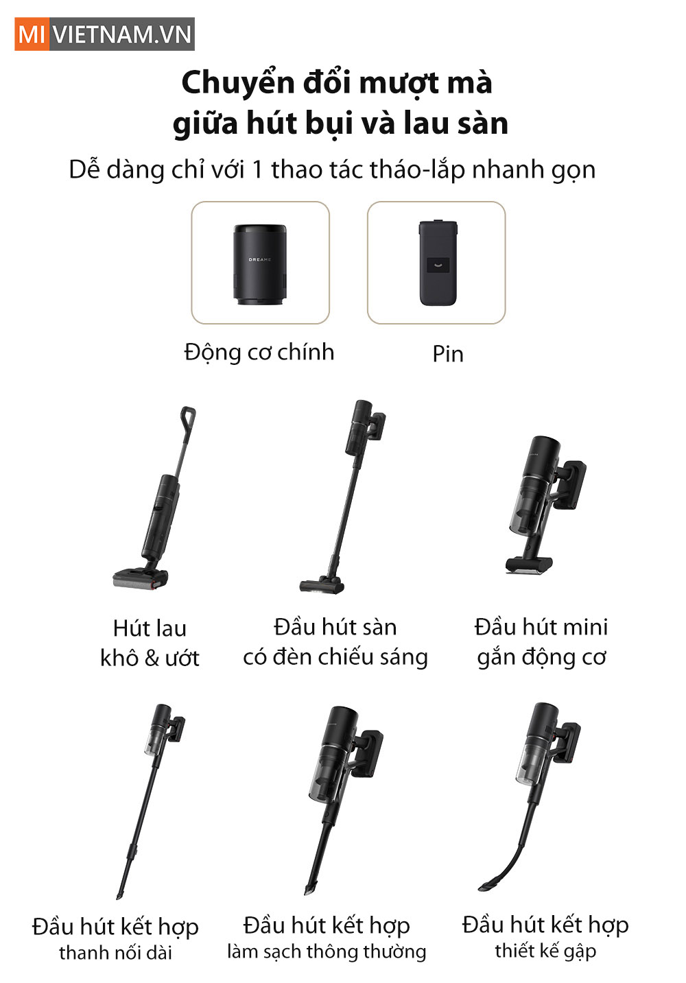 Máy hút bụi lau nhà khô và ướt Dreame H13 Dual FlexReach - Bản Quốc Tế 5 Dreame H13 Dual FlexReach