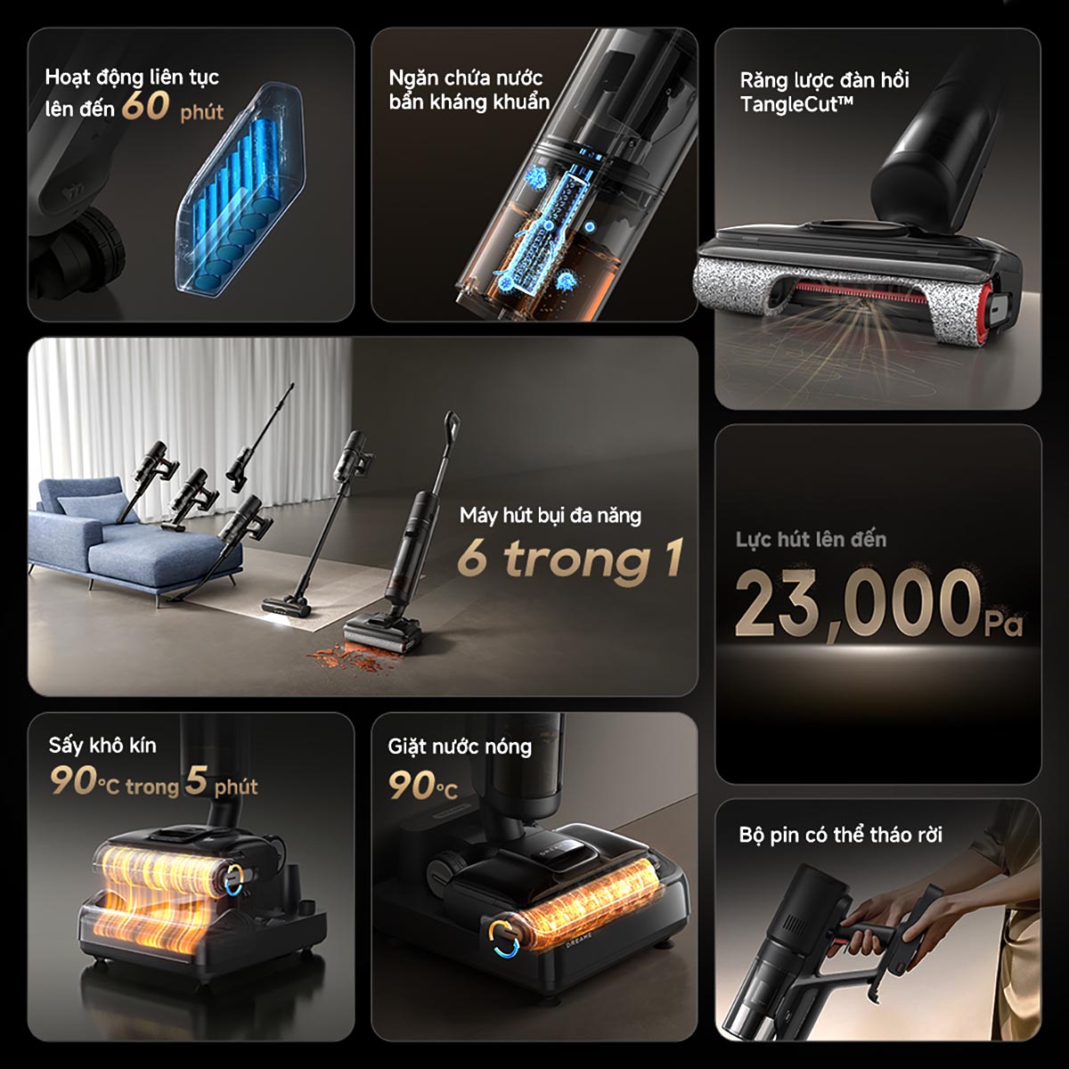 Máy hút bụi lau nhà khô và ướt Dreame H13 Dual FlexReach - Bản Quốc Tế 3 Dreame H13 Dual FlexReach