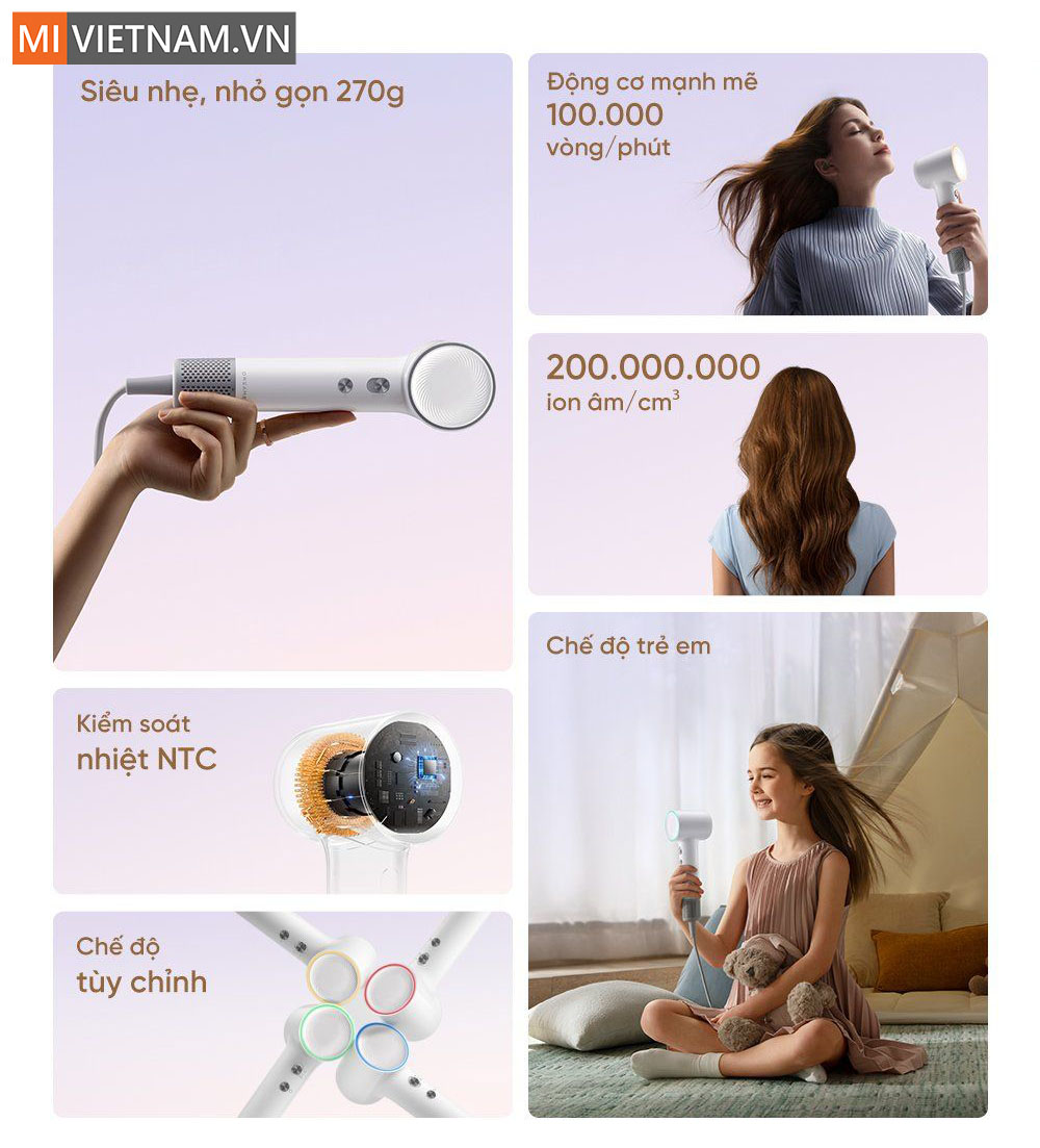 Máy sấy tóc Dreame Hair Mini – Hàng Chính Hãng 3 Máy sấy tóc Dreame Hair Mini