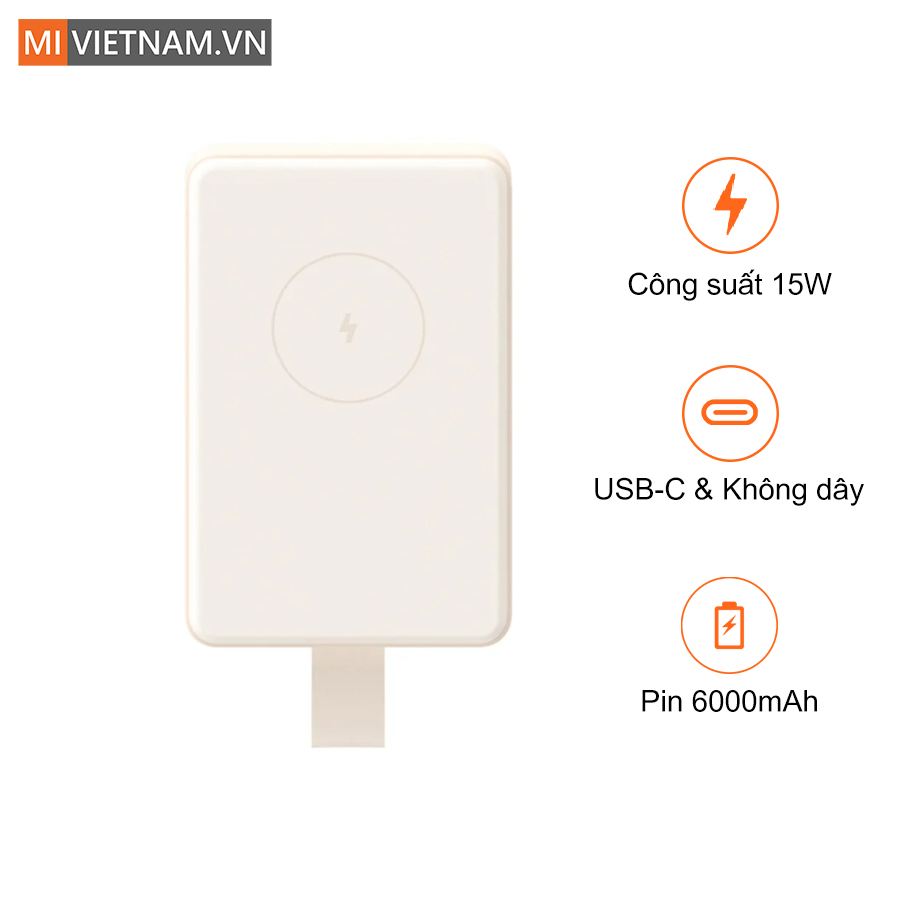 Pin sạc dự phòng Xiaomi Magnetic Power Bank 6000mAh - Chính Hãng 1 Xiaomi Magnetic Power Bank 6000mAh