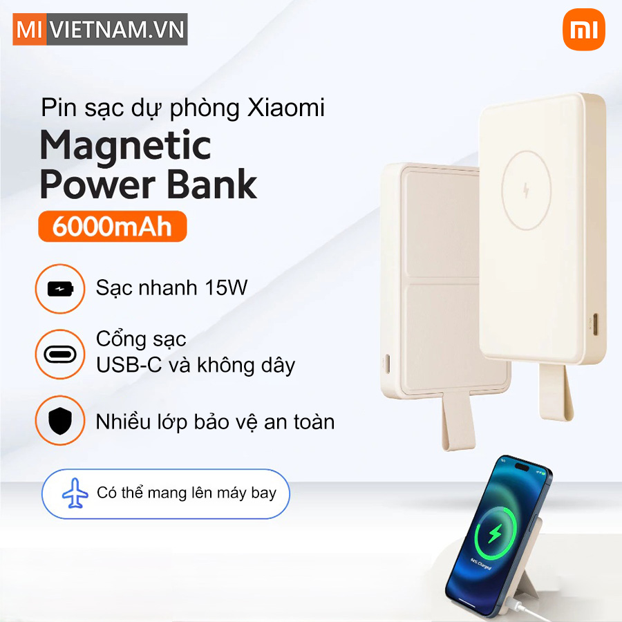Pin sạc dự phòng Xiaomi Magnetic Power Bank 6000mAh - Chính Hãng 2 Xiaomi Magnetic Power Bank 6000mAh