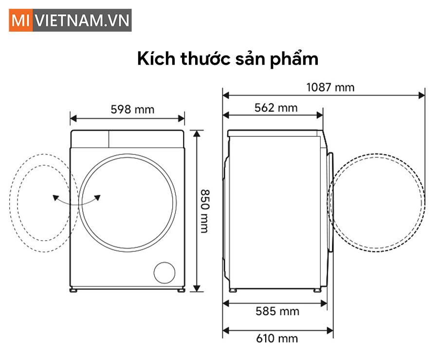 Máy giặt Xiaomi Mijia Front Load Washer Dryer Pro 12.5kg - Bản Quốc Tế 16 Mijia Front Load Washer Dryer Pro 12.5kg