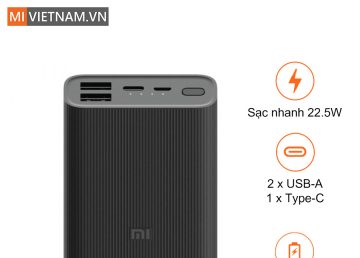 Pin sạc dự phòng 10000mAh Mi Power Bank 3 Ultra Compact – Chính Hãng