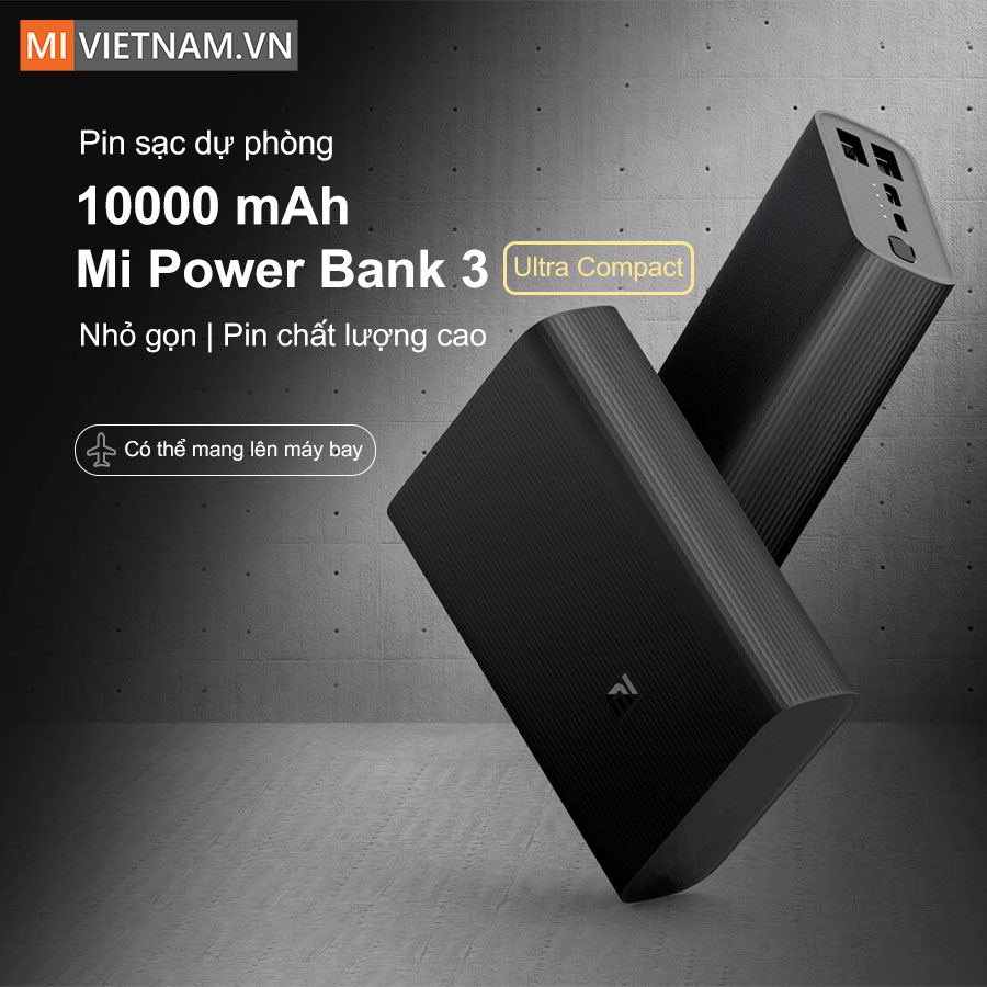 sạc dự phòng 10000mAh Mi Power Bank 3 Ultra Compact