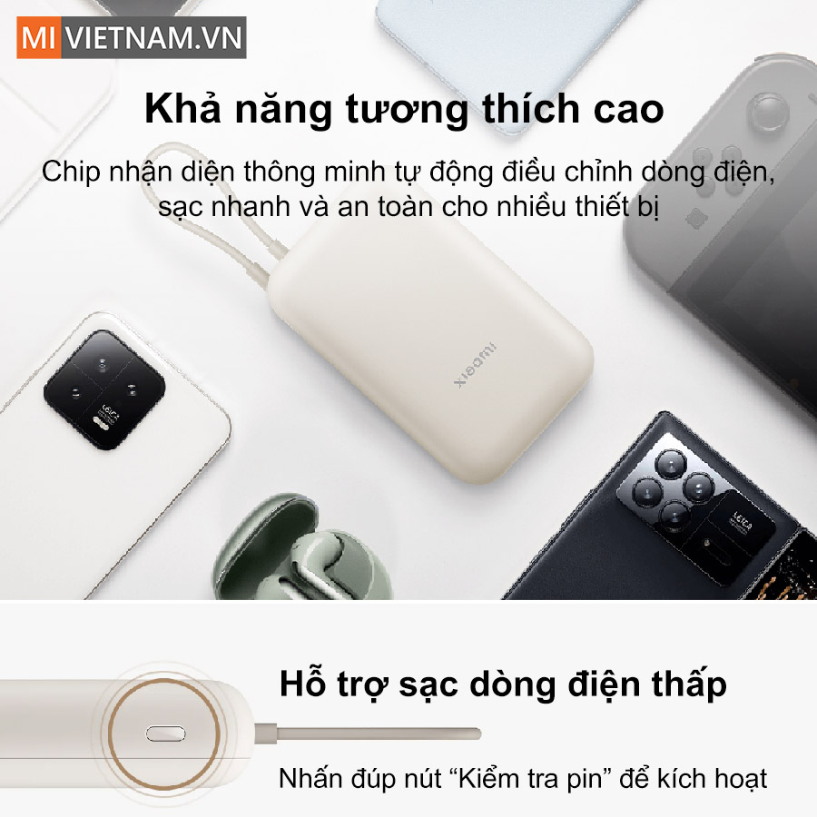 Pin sạc dự phòng Xiaomi Power Bank 10000mAh 22.5W (Kèm cáp) - Chính Hãng 8 Xiaomi Power Bank 10000mAh (tích hợp sẵn cáp)